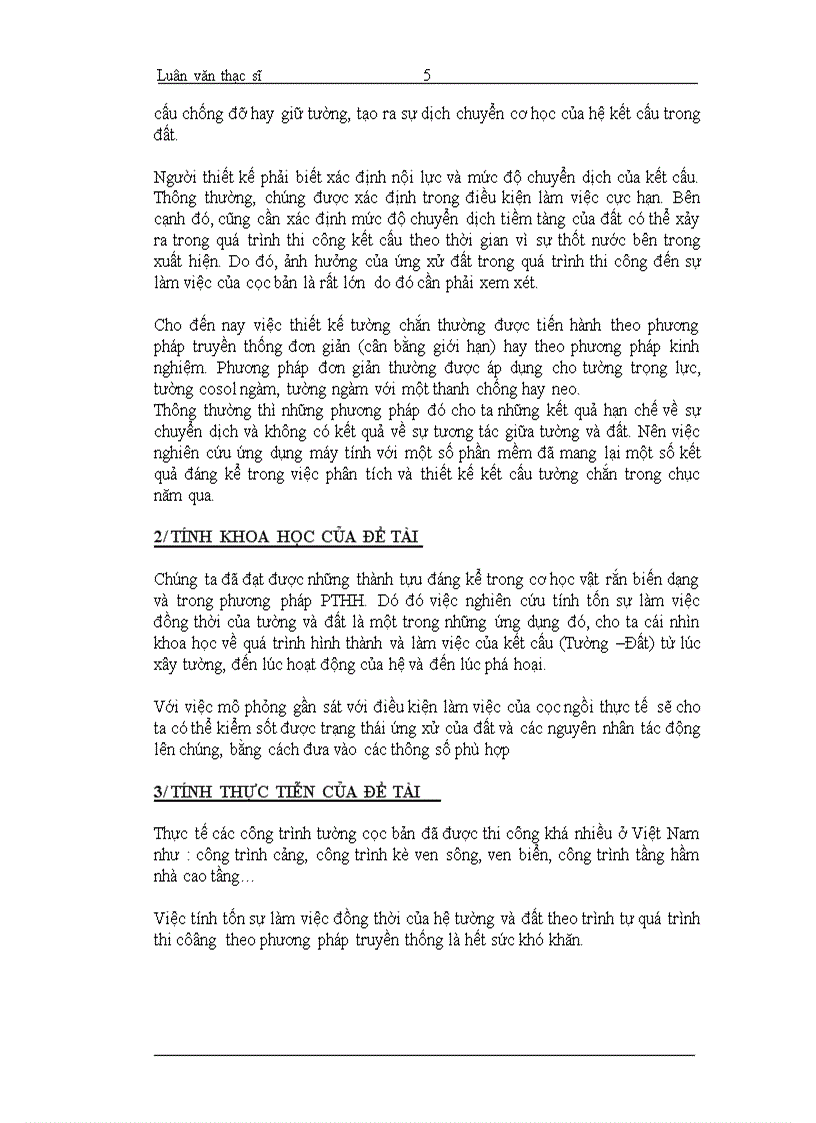 image for page Nghiên cứu ứng xử đất sau tường cọc bản áp dụng tính toán các công trình ven sông trong vùng đất yếu bằng phương pháp PTHH FEM