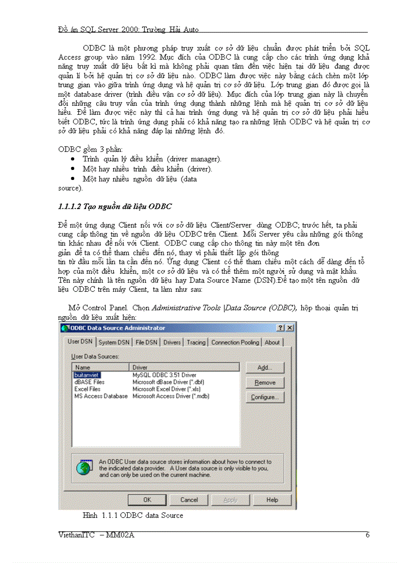 Ứng dụng SQL sever 2000 quản trị cơ sở dữ liệu của Truong Hai Auto