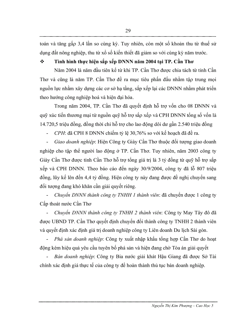 image for page Đánh giá hiệu quả hoạt động của các Doanh nghiệp nhà nước cổ phần hóa tại Thành phố Cần Thơ