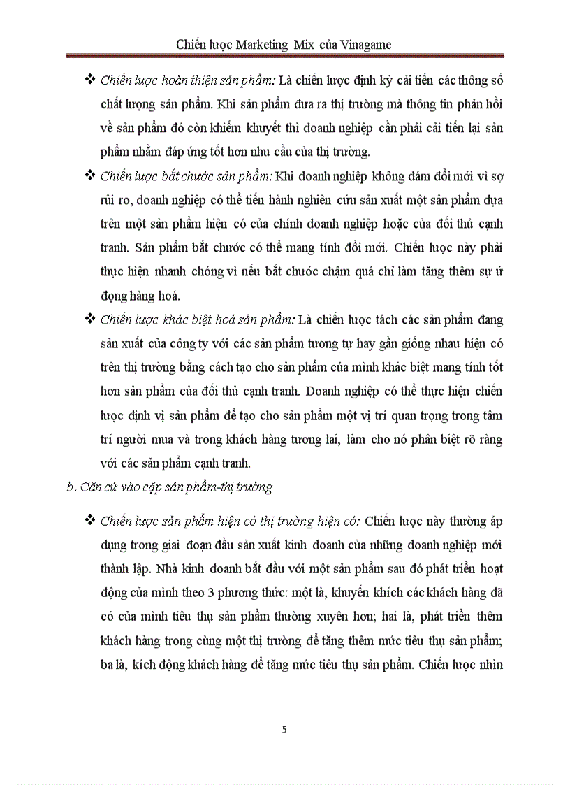 image for page Chiến lược Marketing Mix của Vinagame