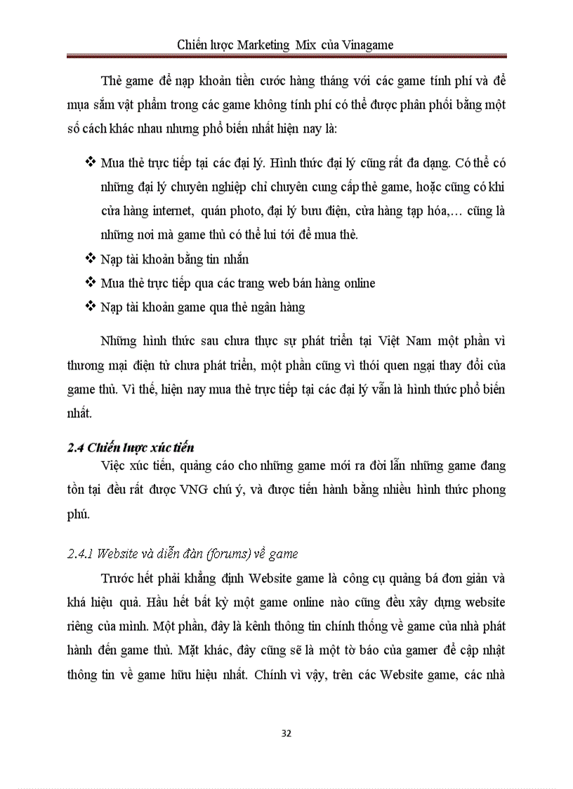 image for page Chiến lược Marketing Mix của Vinagame