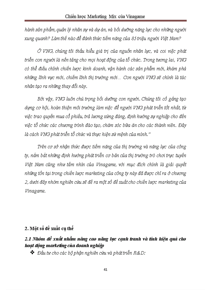 image for page Chiến lược Marketing Mix của Vinagame