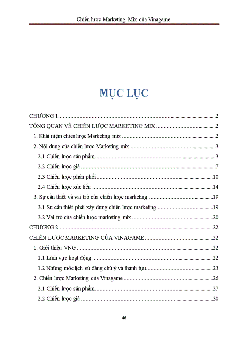 image for page Chiến lược Marketing Mix của Vinagame