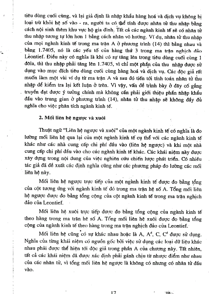 image for page Nghiên cứu các phương pháp phân tích dự báo kinh tế và môi trường thông qua mô hình Ra Vào Input Output