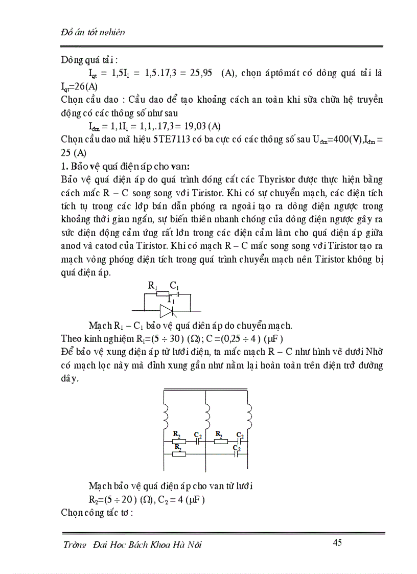 image for page Thiết kế hệ điều chỉnh tốc độ động cơ một chiều kích từ độc lập có đảo chiều quay