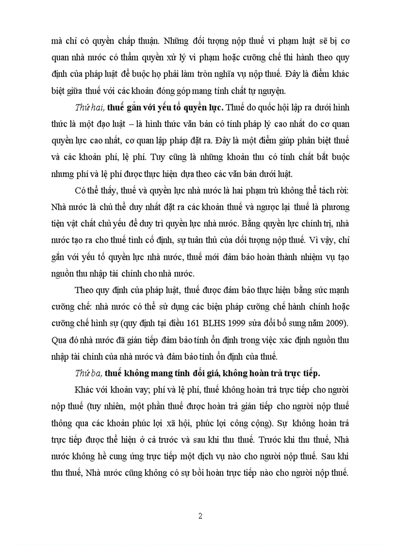 image for page Phân tích các đặc điểm của thuế