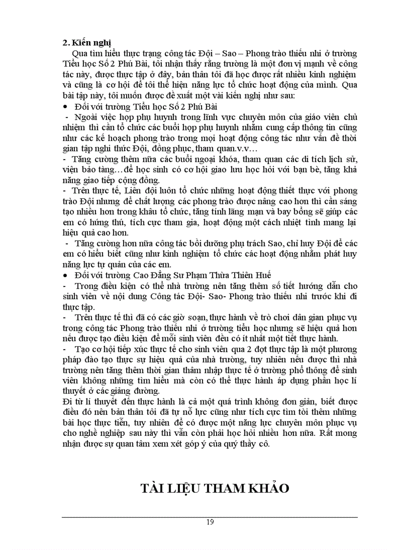 image for page Thực trạng và biện pháp nâng cao chất lượng công tác Đội Sao và phong trào thiếu nhi ở trường Tiểu học Số 2 Phú Bài