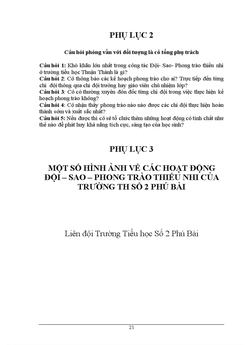 image for page Thực trạng và biện pháp nâng cao chất lượng công tác Đội Sao và phong trào thiếu nhi ở trường Tiểu học Số 2 Phú Bài