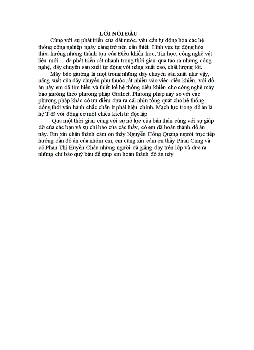 image for page Tìm hiểu và thiết kế hệ thống điều khiển cho công nghệ máy bào giường theo phương pháp Grafcet