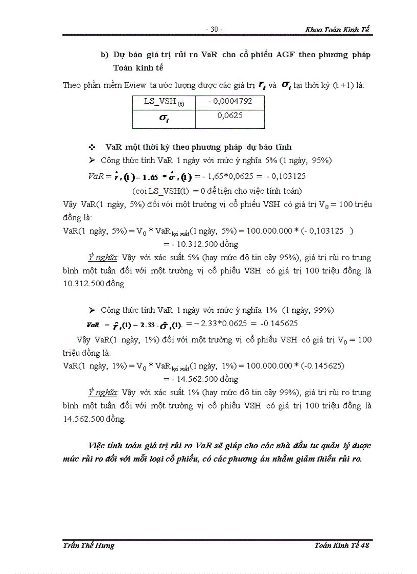 image for page Ứng dụng phương pháp VaR trong việc xác định giá trị rủi ro đối với cổ phiếu trong thị trường chứng khoán Việt Nam