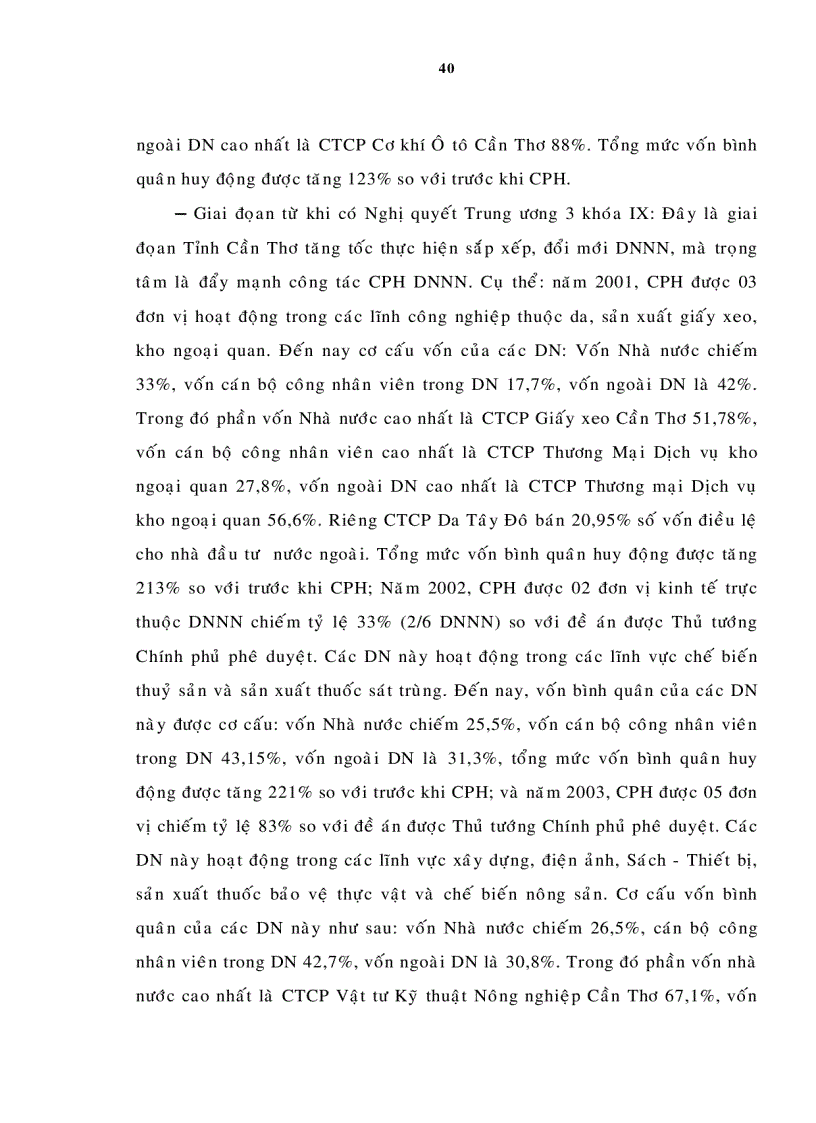 image for page Đánh giá hiệu quả hoạt động của Doanh nghiệp nhà nước sau Cổ phần hóa trên địa bàn TP Cần thơ