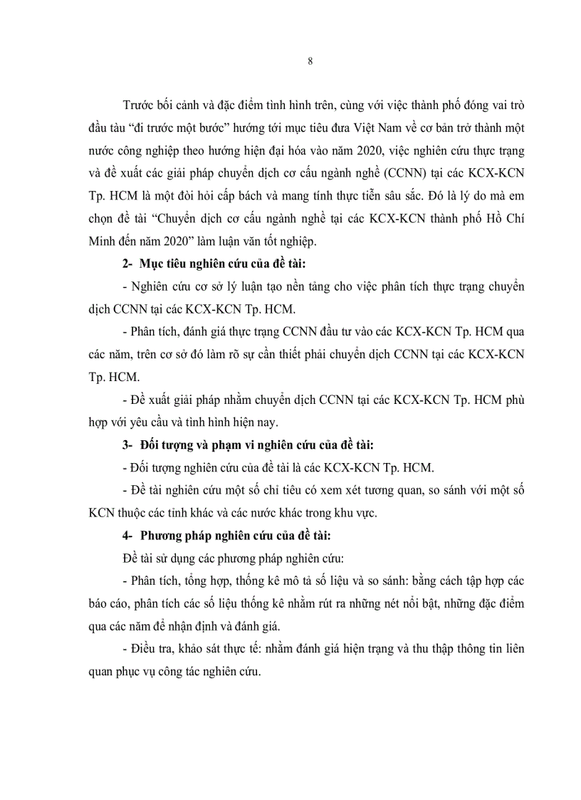 image for page Chuyển dịch cơ cấu ngành nghề tại các Khu chế xuất khu công nghiệp thành phố Hồ Chí Minh đến năm 2020