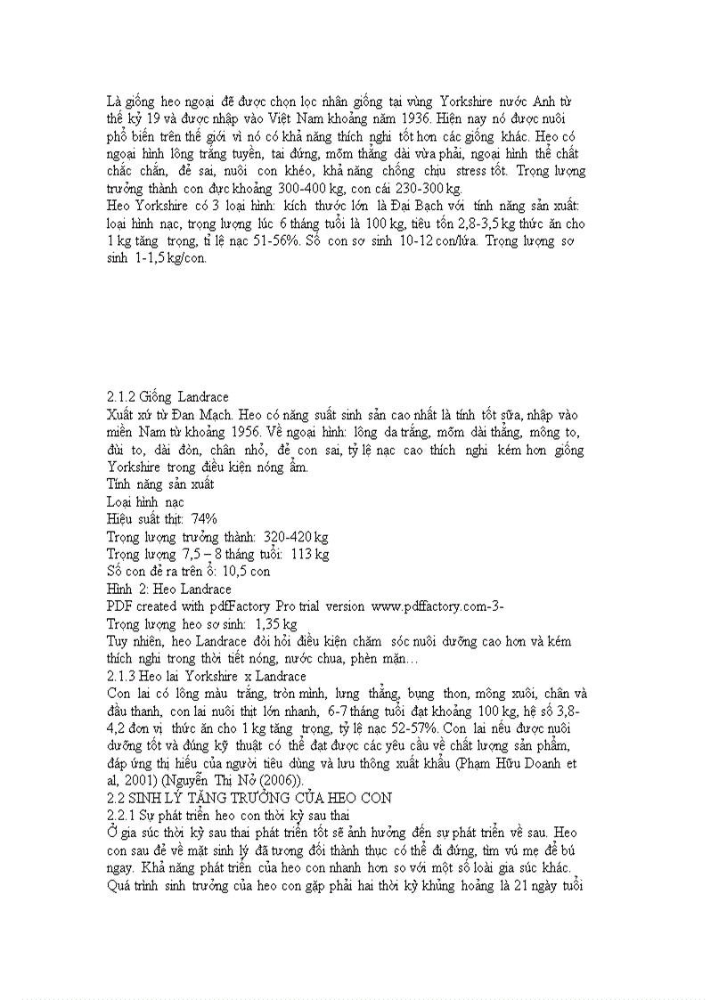 image for page Tăng trưởng của Heo con theo Mẹ và mối tương quan giữa trọng lượng Heo sơ sinh và trọng lượng Heo cai sữa tại trại