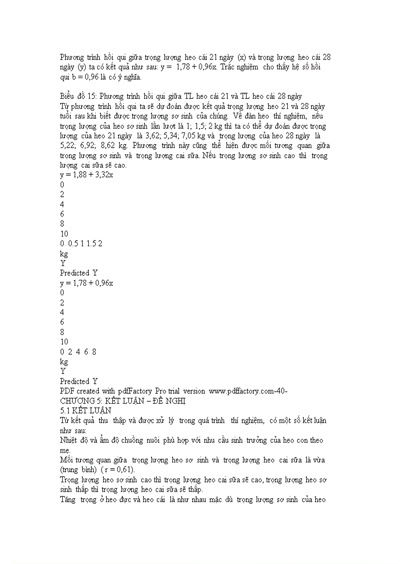 image for page Tăng trưởng của Heo con theo Mẹ và mối tương quan giữa trọng lượng Heo sơ sinh và trọng lượng Heo cai sữa tại trại