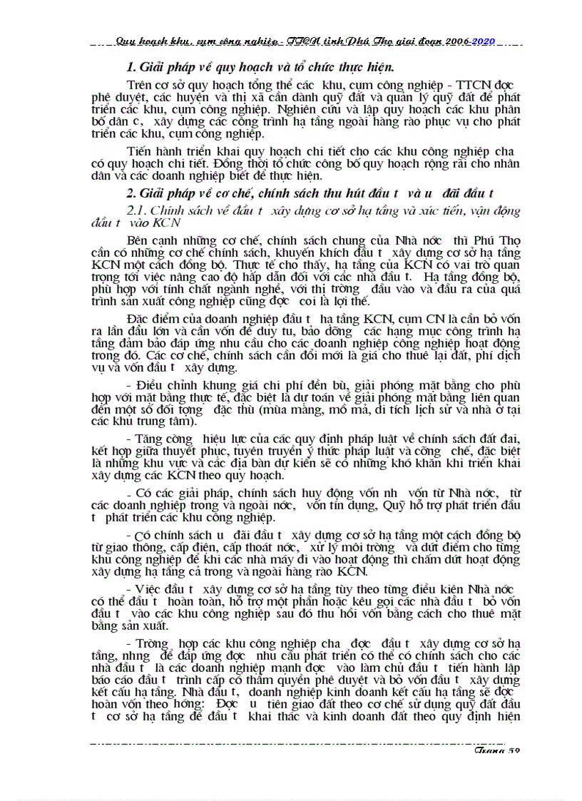 image for page Quy hoạch tổng thể phát triển các khu cụm công nghiệp tiểu thủ công nghiệp trên đại bàn tỉnh Phú Thọ đến năm 2020