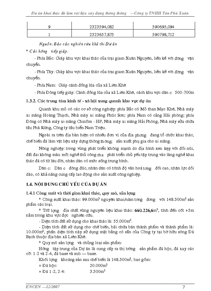 image for page Đánh giá tác động môi trường dự án khai thác đá làm vật liệu xây dựng Công ty TNHH Tân Phú Xuân Hải Phòng 70 trang