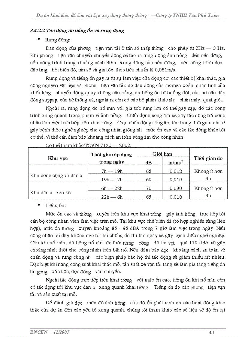 image for page Đánh giá tác động môi trường dự án khai thác đá làm vật liệu xây dựng Công ty TNHH Tân Phú Xuân Hải Phòng 70 trang