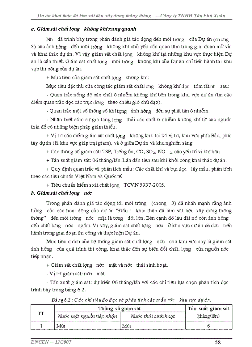 image for page Đánh giá tác động môi trường dự án khai thác đá làm vật liệu xây dựng Công ty TNHH Tân Phú Xuân Hải Phòng 70 trang