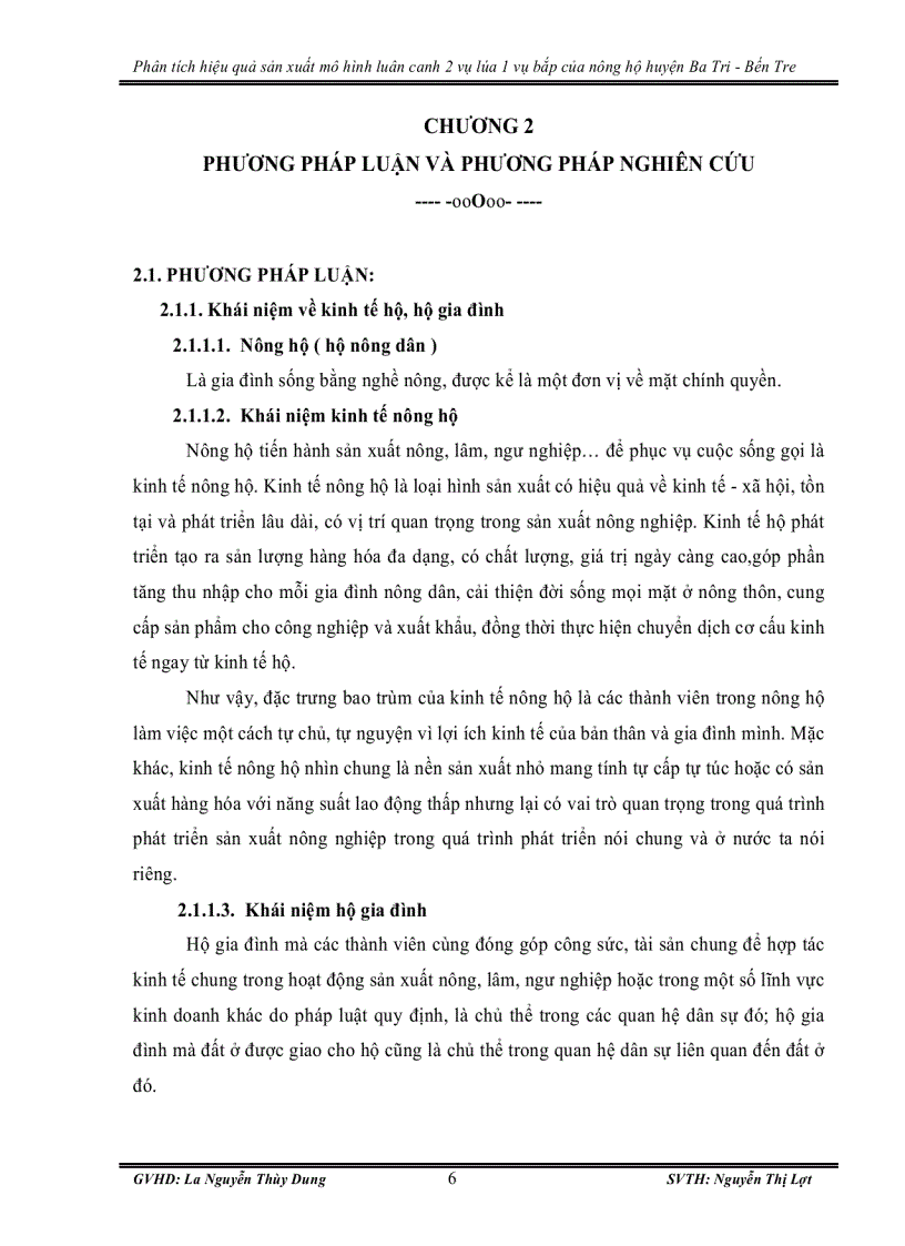 image for page Phân tích hiệu quả sản xuất mô hình luân canh 2 vụ lúa 1 vụ bắp của nông hộ huyện ba tri bến tre