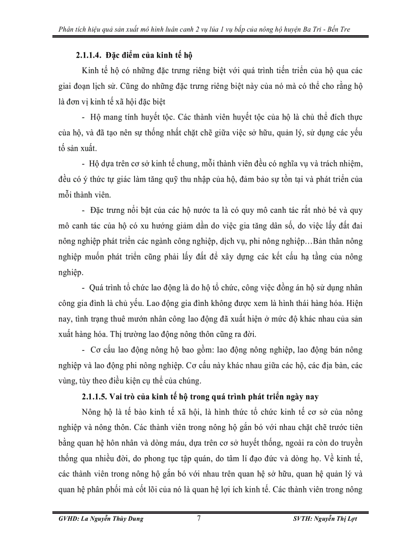 image for page Phân tích hiệu quả sản xuất mô hình luân canh 2 vụ lúa 1 vụ bắp của nông hộ huyện ba tri bến tre