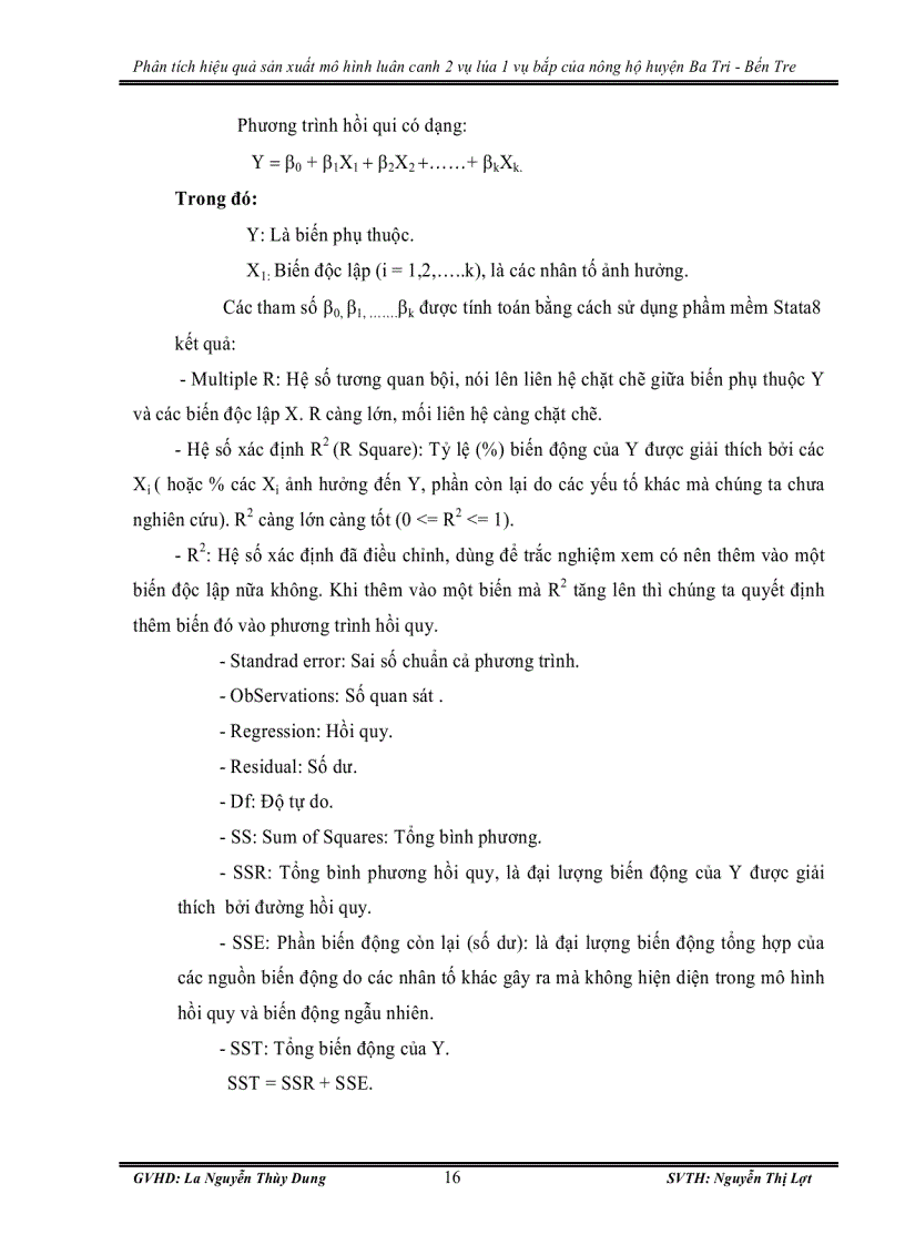 image for page Phân tích hiệu quả sản xuất mô hình luân canh 2 vụ lúa 1 vụ bắp của nông hộ huyện ba tri bến tre