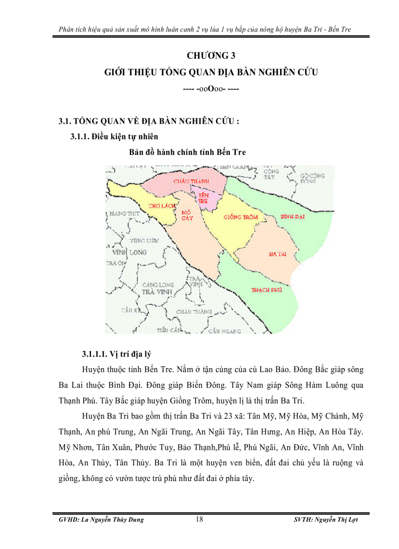 image for page Phân tích hiệu quả sản xuất mô hình luân canh 2 vụ lúa 1 vụ bắp của nông hộ huyện ba tri bến tre
