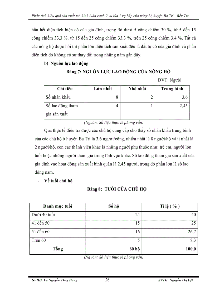 image for page Phân tích hiệu quả sản xuất mô hình luân canh 2 vụ lúa 1 vụ bắp của nông hộ huyện ba tri bến tre