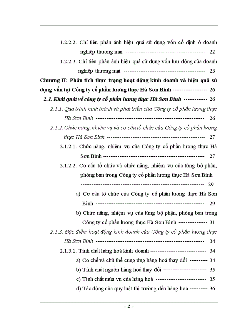 image for page Thực trạng và Một số Giải pháp nâng cao hiệu quả sử dụng vốn tại công ty cổ phần lương thực Hà Sơn Bình