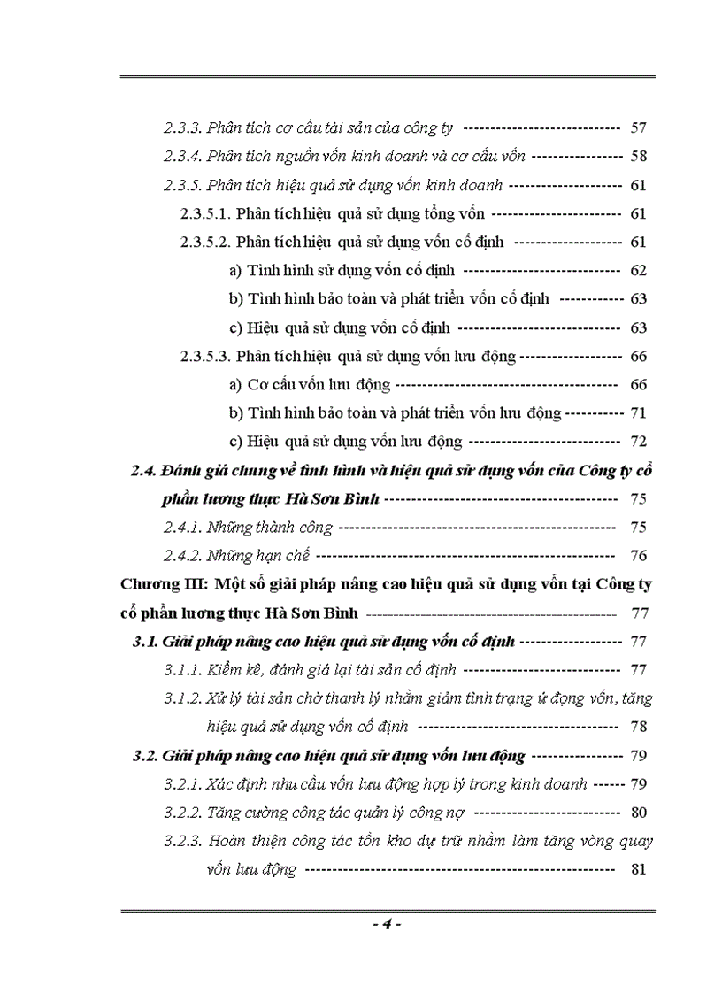 image for page Thực trạng và Một số Giải pháp nâng cao hiệu quả sử dụng vốn tại công ty cổ phần lương thực Hà Sơn Bình