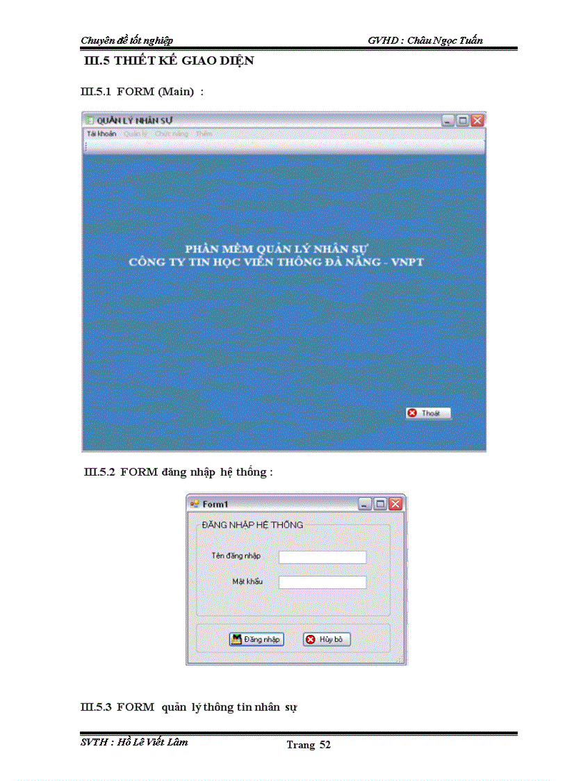 image for page Xây dựng phần mềm quản lý nhân sự cho công ty tin học viễn thông Đà Nẵng VNPT