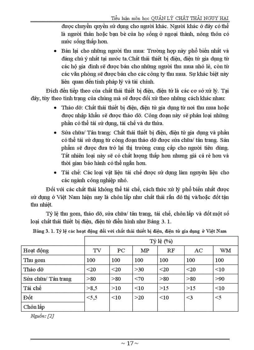 image for page TIỂU LUẬN MÔN HỌC Quản lý chất thải nguy hại Đề tài Quản lý chất thải thiết bị điện điện tử gia dụng ở Việt Nam