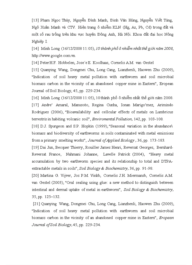 image for page Nghiên cứu sự tích lũy kim loại nặng Pb As trong đất và trong một số loài giun đất ở khu Kinh Tế Mở Chu Lai Huyện Núi Thành Tỉnh Quảng Nam
