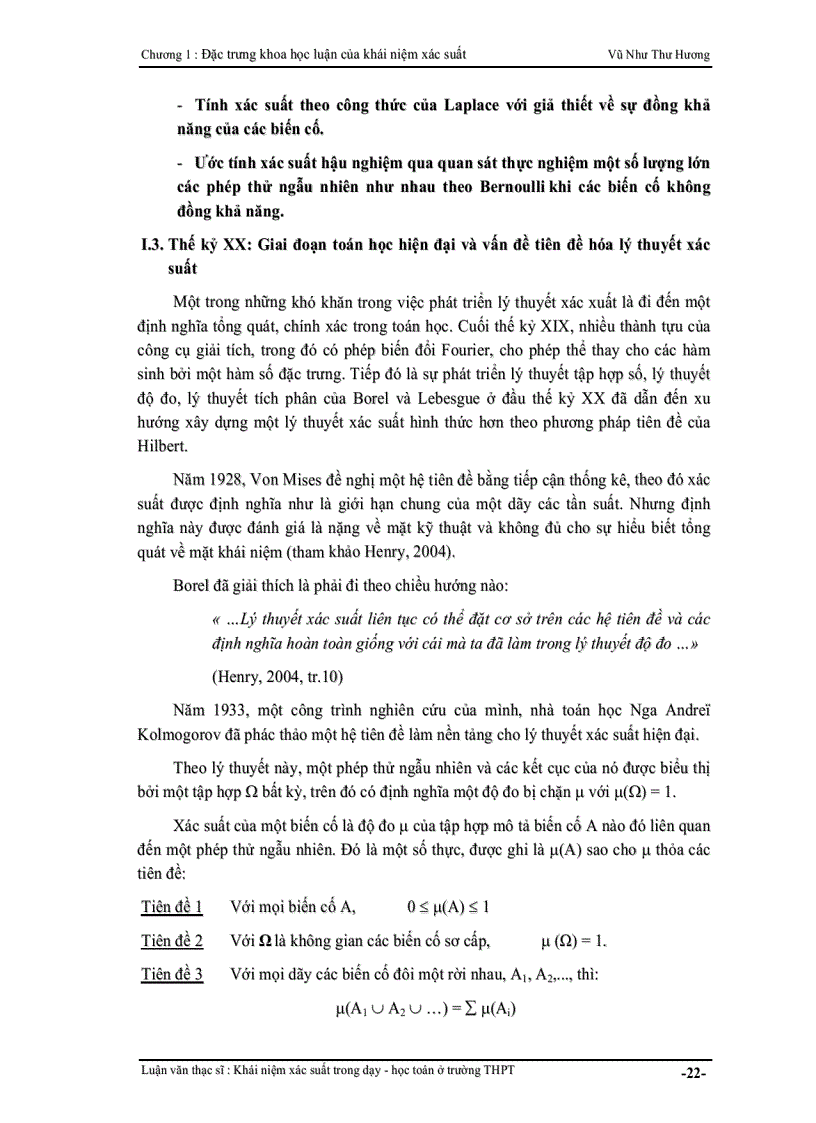 image for page Luận văn thạc sĩ khoa học Khái niệm xác suất trong dạy và học toán ở phổ thông