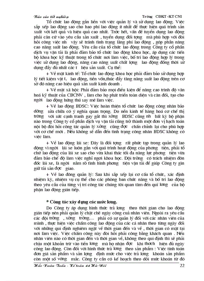 image for page Thực trạng về quản lý lao động tiền lương ở Công ty cổ phần dịch vụ vận tải và một số giải pháp nhằm hoàn thiện công tác quản lý lao động tiền lương ở công ty