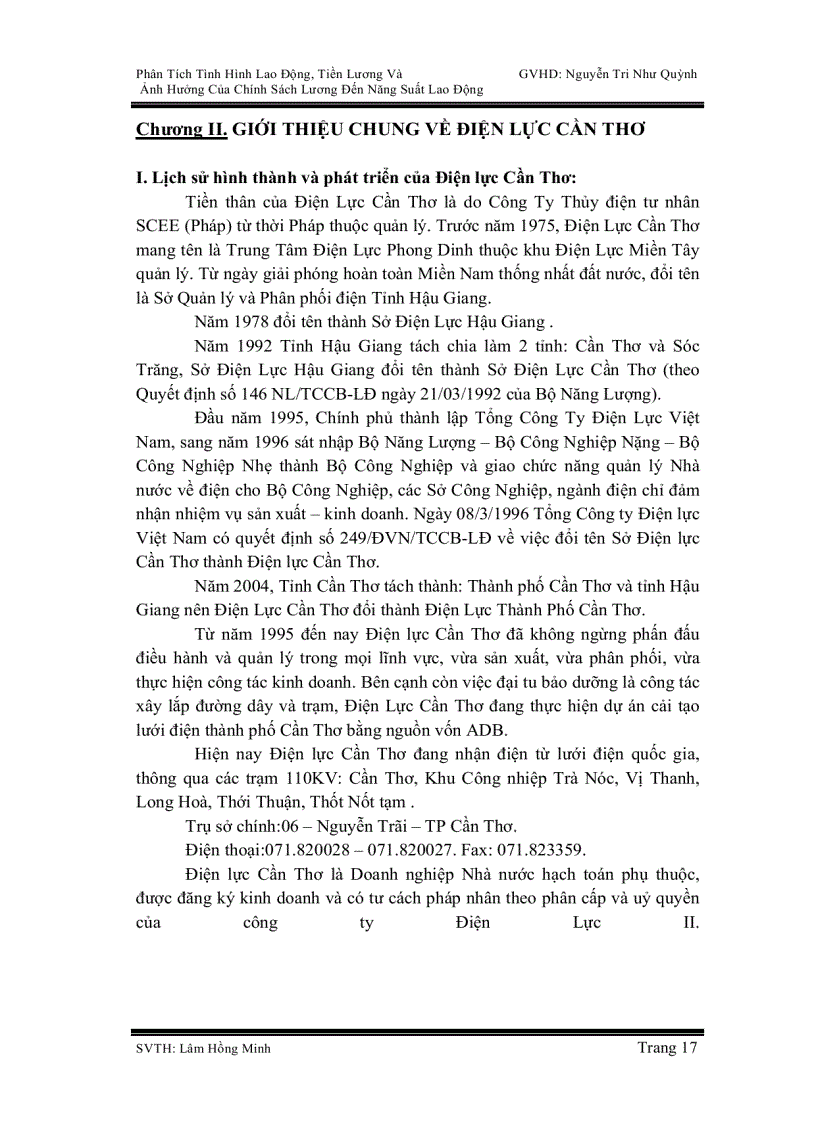 image for page Phân Tích Tình Hình Lao Động Tiền Lương Và Ảnh Hưởng Của Chính Sách Lương Đến Năng Suất Lao Động ở điện lực Cần Thơ