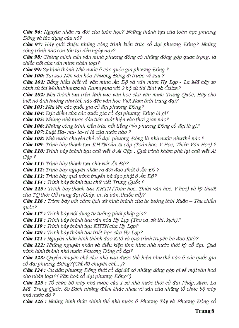 image for page Đề cương ôn tập 145 câu hỏi đáp LỊCH SỬ VĂN MINH THẾ GIỚI
