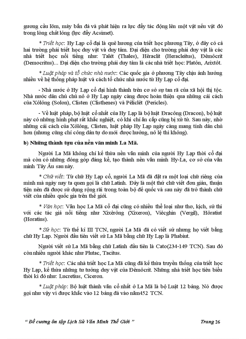 image for page Đề cương ôn tập 145 câu hỏi đáp LỊCH SỬ VĂN MINH THẾ GIỚI