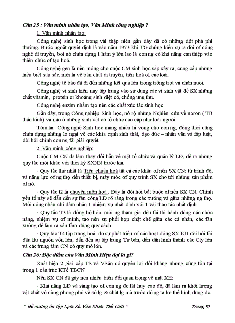 image for page Đề cương ôn tập 145 câu hỏi đáp LỊCH SỬ VĂN MINH THẾ GIỚI