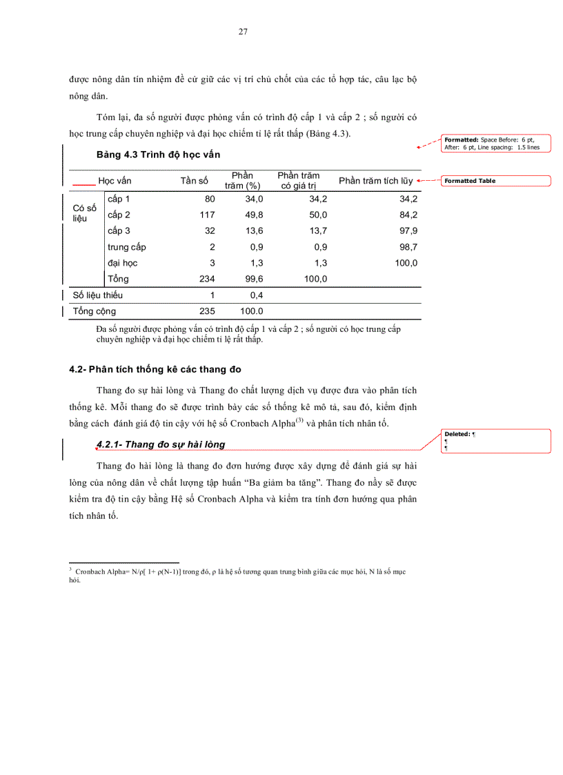image for page Đánh giá sự hài lòng của nông dân đối với chất lượng tập huấn Ba giảm ba tăng ở An Giang