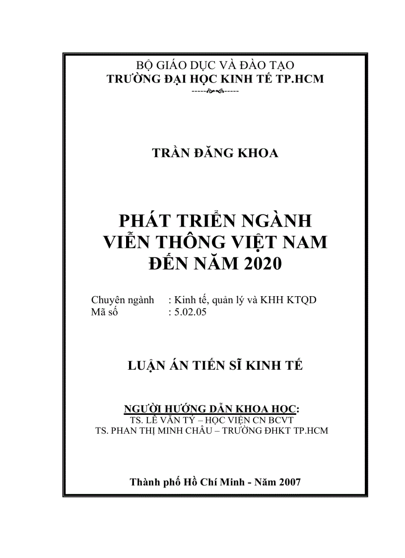 Phát triển ngành Viễn thông Việt Nam đến năm 2020