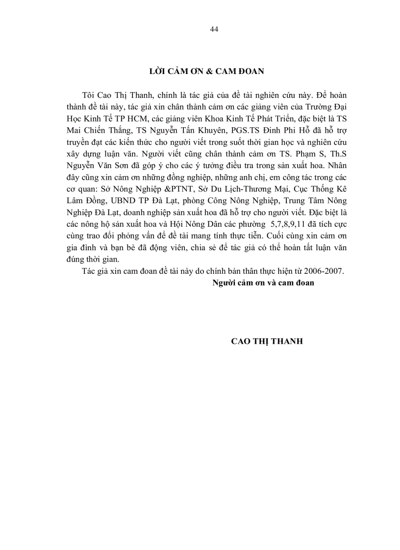 image for page Phân tích tình hình sản xuất và tiêu thụ hoa cấp độ nông hộ tại thành phố Đà Lạt