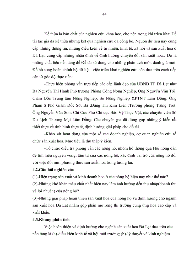 image for page Phân tích tình hình sản xuất và tiêu thụ hoa cấp độ nông hộ tại thành phố Đà Lạt