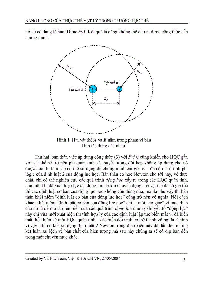 image for page Năng lượng của thực thể vật lý trong trường lực thế