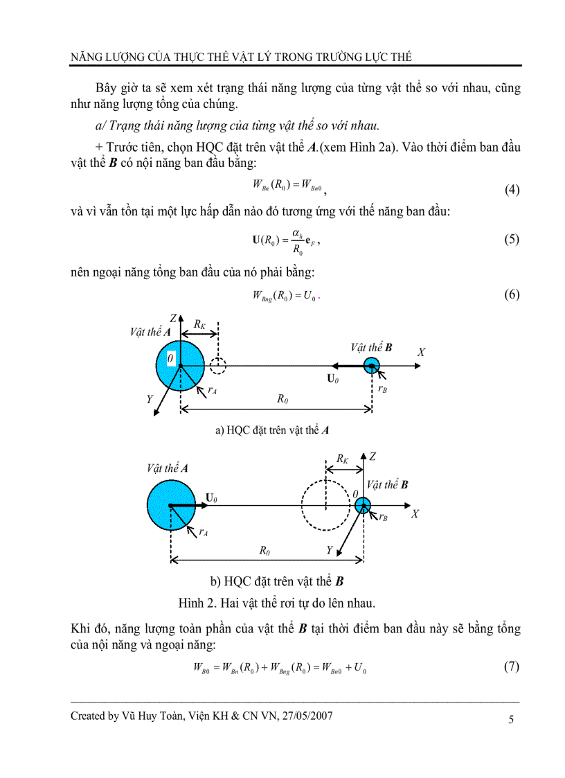 image for page Năng lượng của thực thể vật lý trong trường lực thế