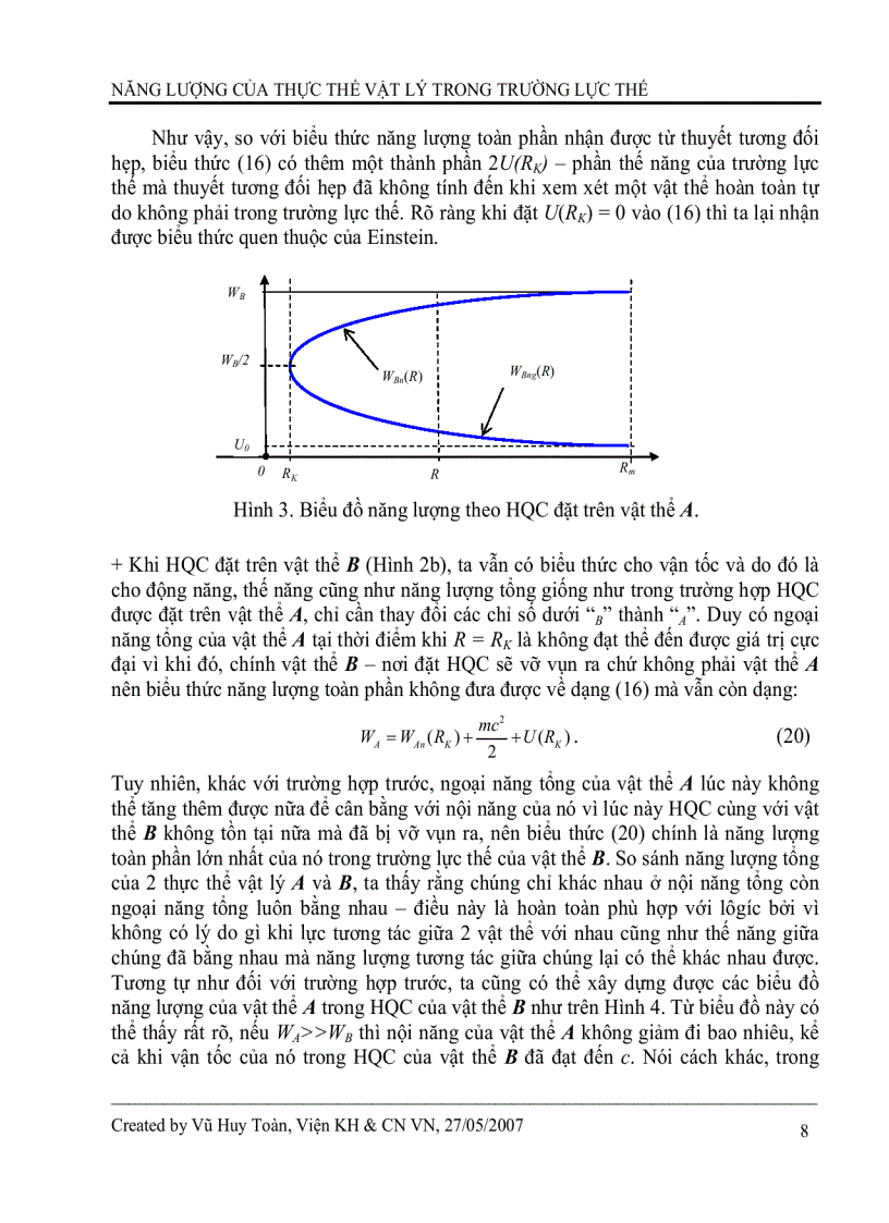 image for page Năng lượng của thực thể vật lý trong trường lực thế