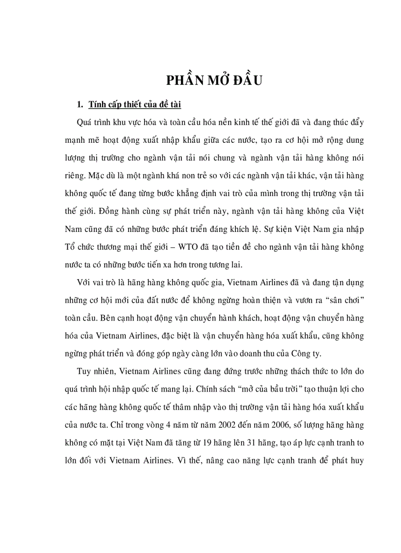 image for page Nâng cao năng lực cạnh tranh của vietnam airlines trong hoạt động vận chuyển hàng hóa xuất khẩu