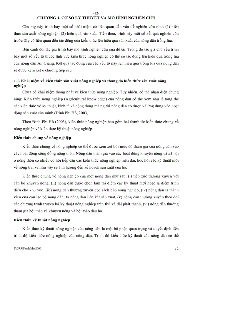 image for page Đánh giá tác động của một số yếu tố thuộc lĩnh vực kiến thức nông nghiệp lên hiệu quả trồng lúa của nông dân tỉnh an giang