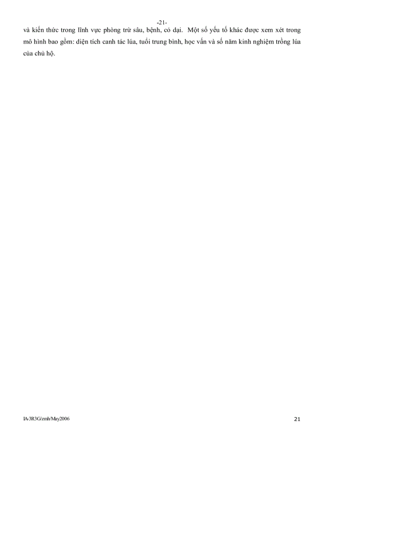 image for page Đánh giá tác động của một số yếu tố thuộc lĩnh vực kiến thức nông nghiệp lên hiệu quả trồng lúa của nông dân tỉnh an giang