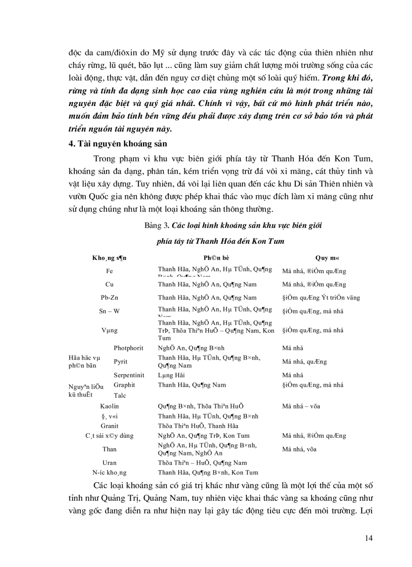 image for page Đánh giá tổng hợp tài nguyên điều kiện tự nhiên môi trường kinh tế xã hội nhằm định hướng phát triển bền vững khu vực biên giới phía tây từ Thanh Hóa đến Kon Tum
