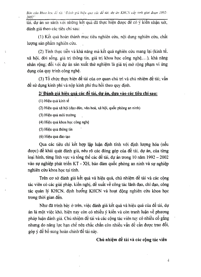 image for page Đánh giá hiệu quả các đề tài dự án khoa học công nghệ cấp tỉnh giai đoạn 1992 2002 tại Phú Yên